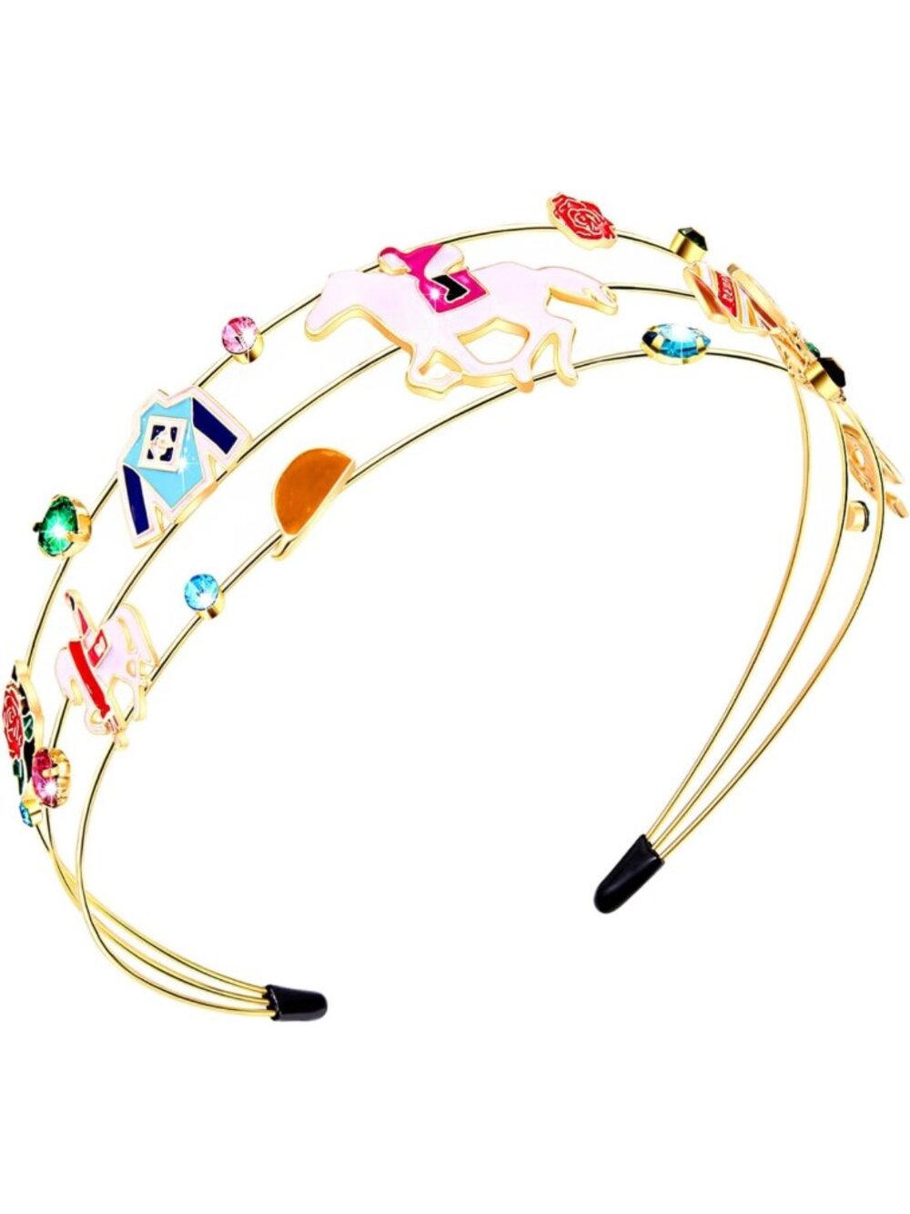 Stylish Kentucky Derby Headband, Rhinestone Horse Racing Accessory for Women